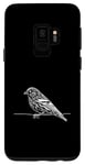 Coque pour Galaxy S9 Line Art Oiseau et Ornithologue Pin Siskin
