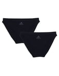 adidas Women's Multipack Bikini Briefs (2 Pieces), Black, S