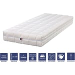 Lot de 2 Matelas Latex Naturel 80x200 x 23 cm Trés Ferme - Tissu 100% Coton - Spécial Sommier Electrique - Déhoussable Housse Lavable - 7 Zones de