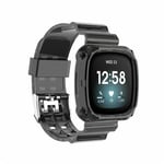 Strap-it Bracelet cristal - compatible pour Fitbit Versa 3 (noir transparent)