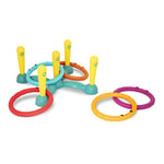 B. toys - Jeu de Lancer d'anneaux - Intérieur et extérieur - Sling-a-Ring Toss - 12 pièces - 5 piquets et 5 Anneaux colorés pour Les Tout-Petits, Les Enfants, 3 Ans et Plus