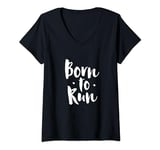 Womens Born to run V-Neck T-Shirt