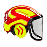 casque forestier protos rouge/jaune