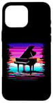 Coque pour iPhone 16 Pro Max Piano Glitch - Amateur d'instruments de piano vintage