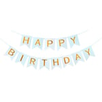 Iso HAPPY BIRTHDAY Banner Pastelli Pinkki/Sininen Juhlasisustus Bunting-Blue