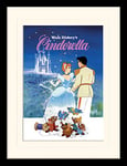 Cinderella Mounted & Framed 30 x 40cm Print, MDF, Multi-Colour, 42 x 32 x 2.4 cm