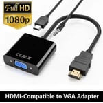 HD 1080P HDMI To VGA Converter Cable With Audio Power Supply Female Adapter PS4