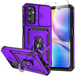 for Galaxy A14 5G Phone Case,Galaxy A14 5G Case,with Screen Protectors and Camera Cover,[Military Grade] 16ft.Drop Tested Cover with Magnetic Kickstand Protective Case for Samsung A14 5G, Purple