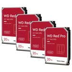 WD Red Pro 20TB NAS Hard Drive - 4 Pack