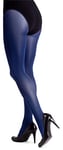 LORES Satin Womens Tights 100 Denier Thick Shiny Look Plain Sheen Opaque Full Stockings Pressure-Free Pantyhose Lucido, Prussia M