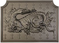 Plaque de cheminée salamandre grise H. 49cm X L. 69cm, Dommartin