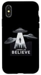 iPhone X/XS I Want to Believe UFO Alien Abduction Funny Alien Lover Area Case