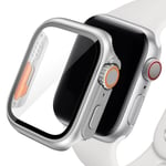 Byt till Ultra för Apple Watch Case Series 8 7 45mm 41mm Skärmskydd Cover Glass+ Case för iWatch 4 5 6 SE 44mm 40mm Bumper Silver Series SE654 44MM