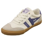 Gola Badminton Womens Fashion Trainers in Off White Lavender - 6 UK