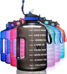 ETDW 3.78/2.2 Litre Water Bottle with Straw BPA Free, 3.8/2.2L Motivational with