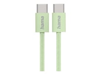 Hama Fabric, 1 M, Usb C, Usb C, Usb 2.0, 0,48 Gbit/S, Grön