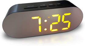 Digital Alarm Clock - Mains Powered, Big Digit Mirror Display, No Frills Simple