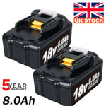 2X New 8.0Ah 18V For Makita Battery BL1830 BL1850 BL1860B LXT Indicator Cordless