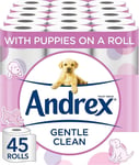 ANDREX Gentle Clean Toilet Rolls - 45 Toilet Roll Pack - Bulk Buy Toilet Rolls -