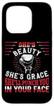 iPhone 15 Pro Boxing Girl Vintage She'S Beauty She'S Grace She'Ll Punch Case