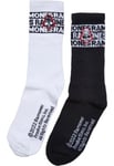 Urban Classics Ramones Skull Socks 2-Pack (black/white,39-42)