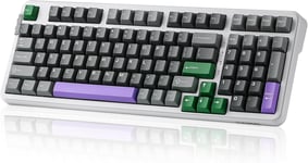 B98 CLAVIER MÉCANIQUE SANS FIL, HOT SWAPPABLE CLAVIER CUSTOM CLAVIER NUMÉRIQUE,PRE-LUBED LINEAR SWITCHES, GASKET MOUNTED RGB GAMING CLAVIER (GREY, COCOA CREAM V2 LINEAR)[CLA170609]