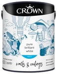 Crown Matt Emulsion Paint, Pure Brilliant White, Breatheasy Premium Paint, 2.5l