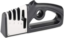 Aiguiseur Couteaux Professionnel, 4-En-1 Aiguiseur De Cuisine Affuteur Couteau Et Ciseaux, Knife Sharpener Avec Gomme Antidérapante Pour Couteaux En Inox Et Céramique