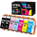 Hookink 378XL Ink Cartridge Multipack Compatible for Epson 378XL 378 Ink for Expression Photo XP-8700 XP-8600 XP-8500 XP-8505 XP-8605 XP-8000 XP-8005 (7-Pack)