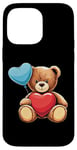 Coque pour iPhone 14 Pro Max Ours en peluche coeur amour joyeux Saint-Valentin