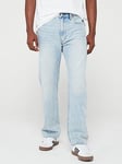 Levi's 555 Relaxed Straight Fit Jeans - Baby Blue Essentials - Light Blue, Light Blue, Size 32, Inside Leg Regular, Men