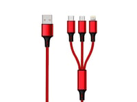 2Go 797150, 1,5 M, Usb B, Usb C/Micro-Usb B/Lightning, Röd