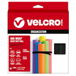 VELCRO Brand ONE-WRAP Attaches de groupement – Attaches réutilisables pour garder les cordons et câbles bien rangés – Rouleau de coupe à la longueur, 7,6 m x 1,9 cm, noir