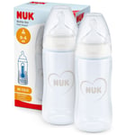 NUK First Choice+ Baby Bottles | 0-6 Months | 300 ml | Anti-Colic Bottles with