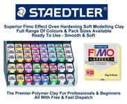 Staedtler Fimo Effect Polymer Modelling Moulding Clay Blocks 37 Colours 56g