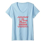 Disney Pixar Toy Story Pizza Planet Checkered Logo T-Shirt avec Col en V