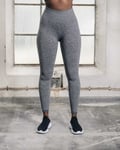 Aim’n Grey Melange Ribbed Seamless Tights - L