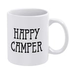 Coffee Mug 11oz Funny Coffee Mug Best Valentine's Present Idea for Dad Mom Husband Wife Him Or Her Novelty Happy Camper Coffee Mug Tea Cup