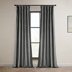 HPD Half Price Drapes Heritage Plush Velvet Curtains 108 Inches Long Room Darkening Curtains for Bedroom & Living Room 50W x 108L, (1 Panel), Destiny Grey