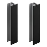 2x jonction de plinthe 120mm finition noir brillant cuisine raccord connecteur pied de meuble profil PVC plastique
