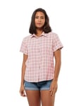 Jack Wolfskin Febla Shirt W Blouse, Rose pâle à Carreaux, s Femme