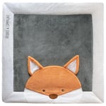 Doudou et Compagnie - Tapis d'Eveil Bébé - Tapis de Jeu Renard Gris - 100 x 100 cm - Pour Bébé 0-6 Mois - Tapis Rembourré Confort Adapté au Parc - Idée Cadeau De Naissance - Carré - Tapidou - DC3716