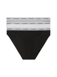 Calvin Klein Women's BIKINI 3PK Bikini Panties, BLACK/WHITE/GREY HEATHER, L