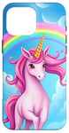 iPhone 16 Pro Max Colorful Unicorn in Clouds with Bright Rainbow Case