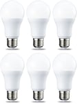 Amazon Basics Lot de 6 ampoules LED Culot Edison à vis E27 10 W (équivalent 75 W) Blanc froid Intensité non variable