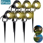 6X Spot de jardin led spot extérieur led blanc chaud IP65 lumière de jardin 4W GU10 pré pour extérieur pré de jardin - Tolletour