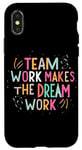 Coque pour iPhone X/XS Le travail d'équipe fait le travail de rêve, citation de sport de motivation