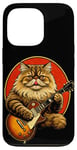 iPhone 13 Pro Cat playing guitar vintage old school Rock Fan cat Lover Case