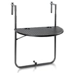 Table de balcon table suspendue 60x40cm table pliante semi-circulaire pliable table suspendue de balcon - Le noir - Einfeben