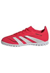 adidas Predator Club Junior Football Boots Turf Basket, Lucid Red/FTWR White/Core Black, 24 EU